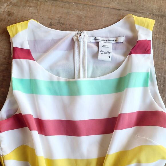 American Rag Cie Striped Dress Size Small Tie Waist Sleeveless Summer‎ Tank - Picture 8 of 8